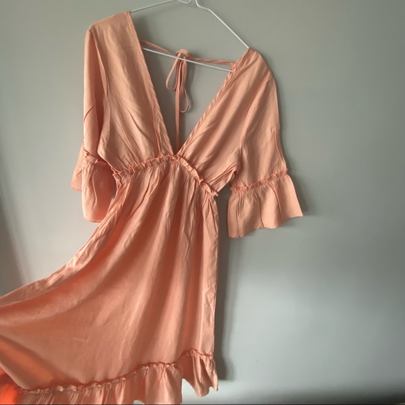 🍑 Peachy ruffle midi dress - Picture 2 of 8